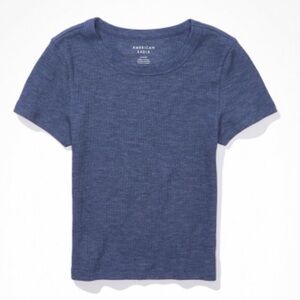 Like new AE Hey Baby Waffle Tee in Blue (S)